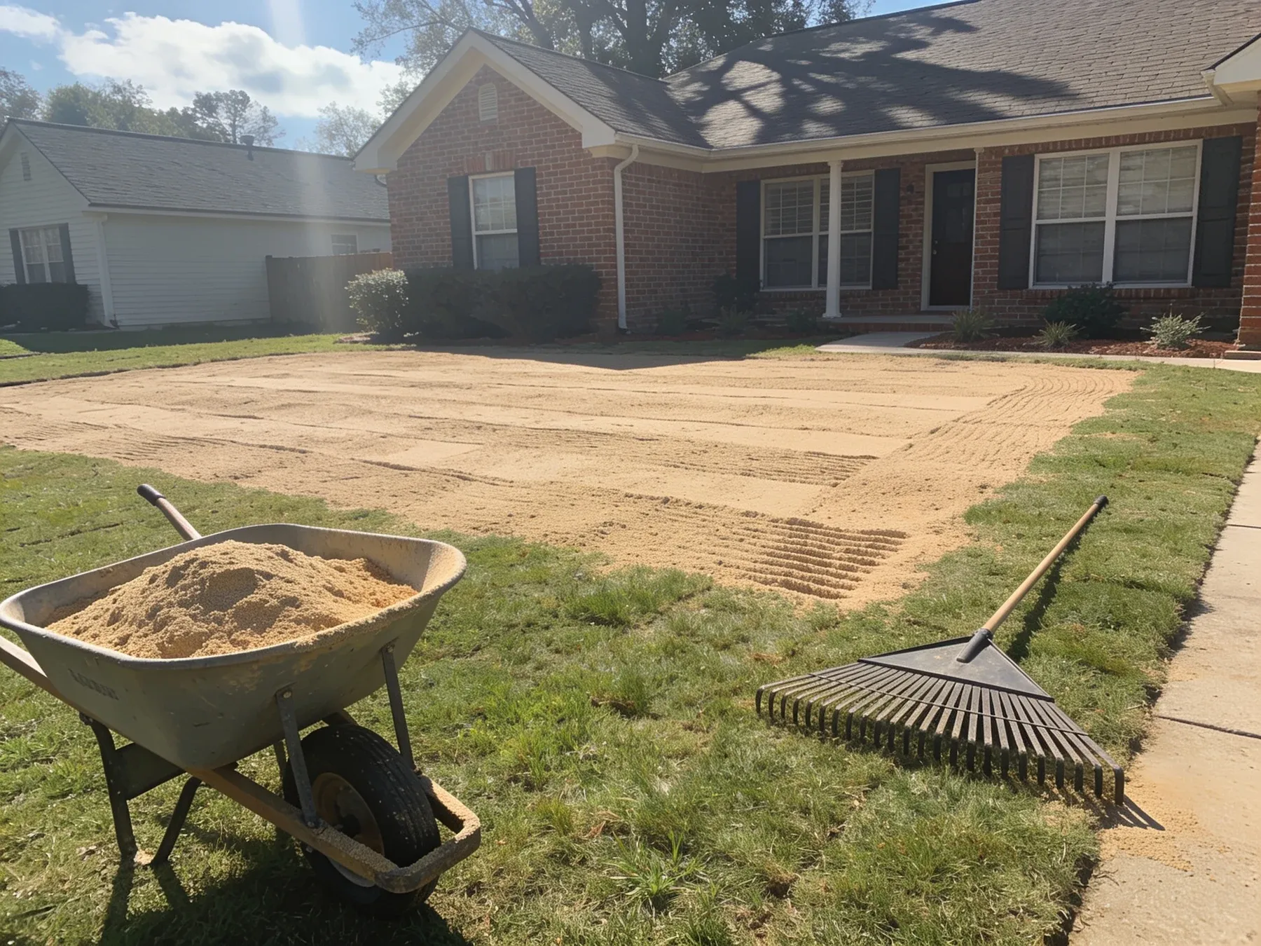 Lawn Leveling & Grading project by Olympic Mountain Landscaping in North Alabama